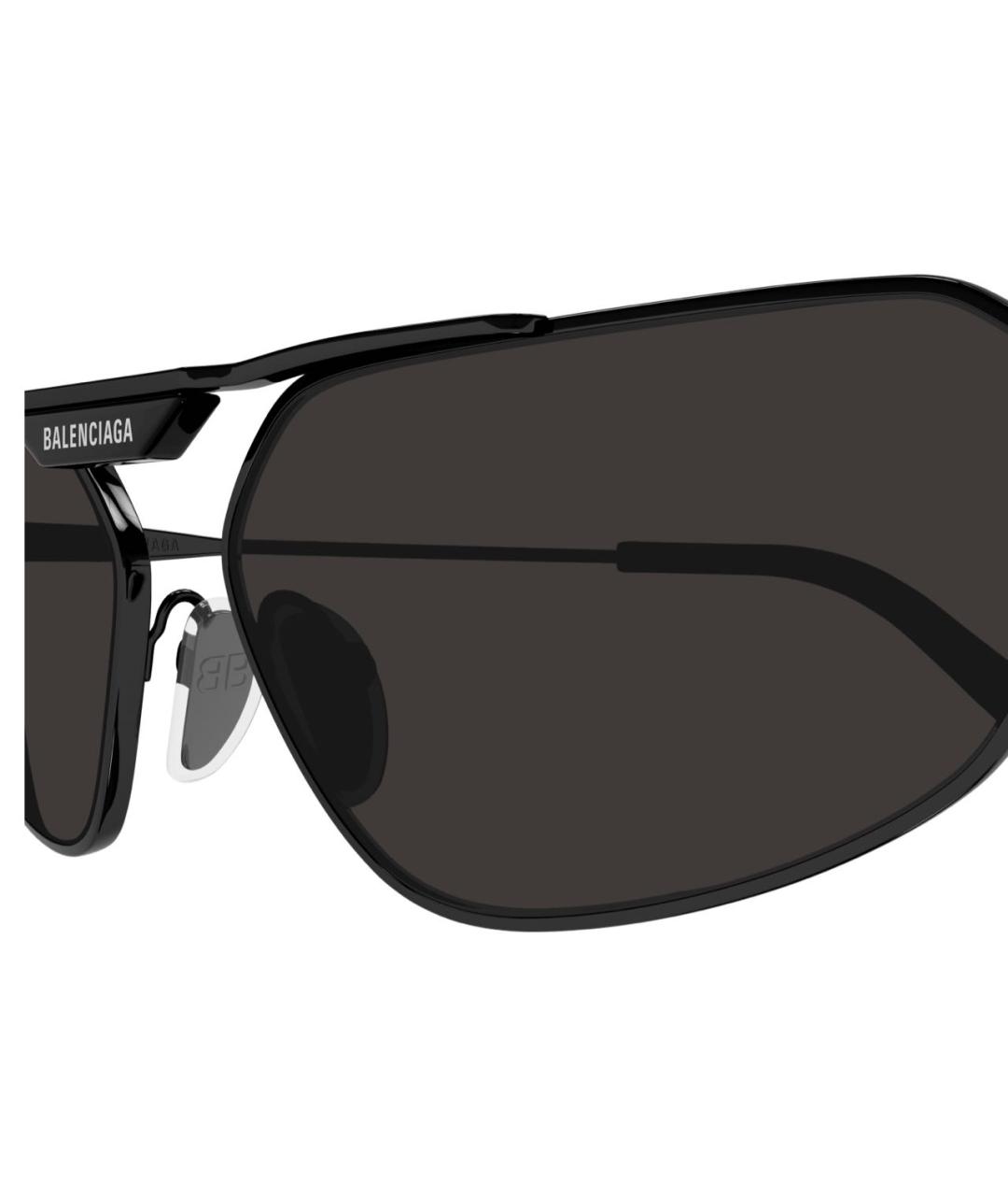 BALENCIAGA Черные металлические солнцезащитные очки, фото 3