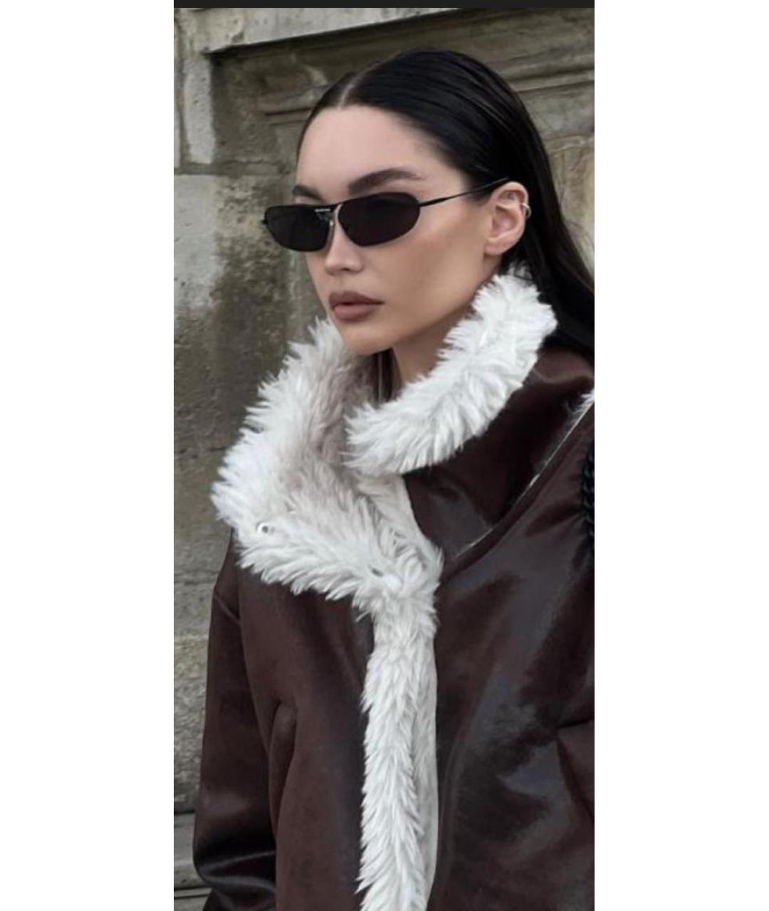 BALENCIAGA Черные металлические солнцезащитные очки, фото 5