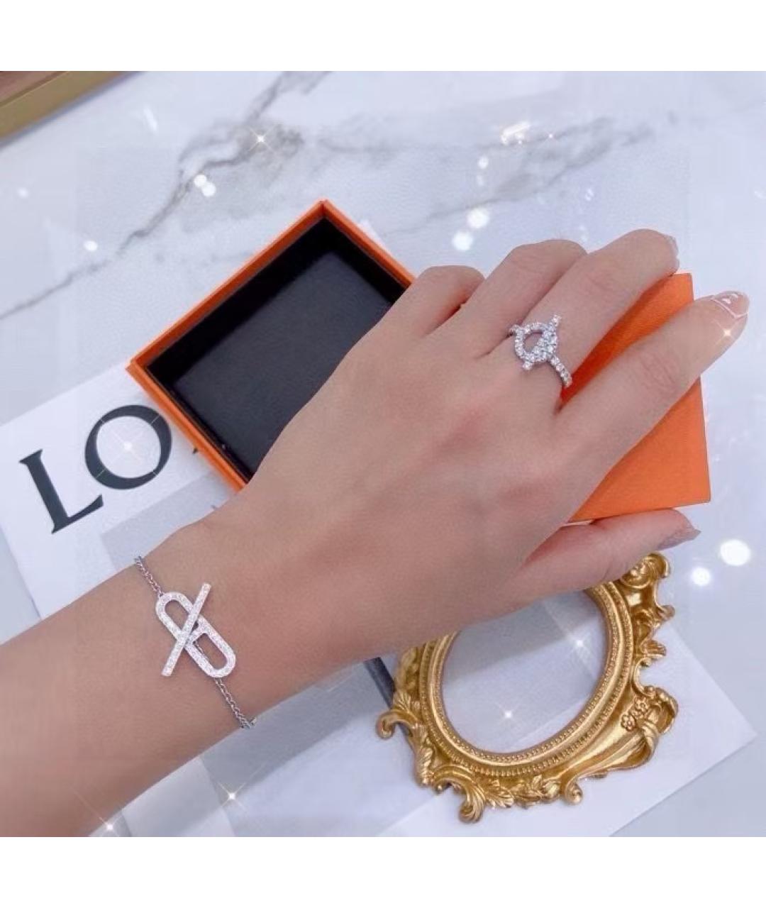 HERMES Серебрянный браслет из белого золота, фото 6