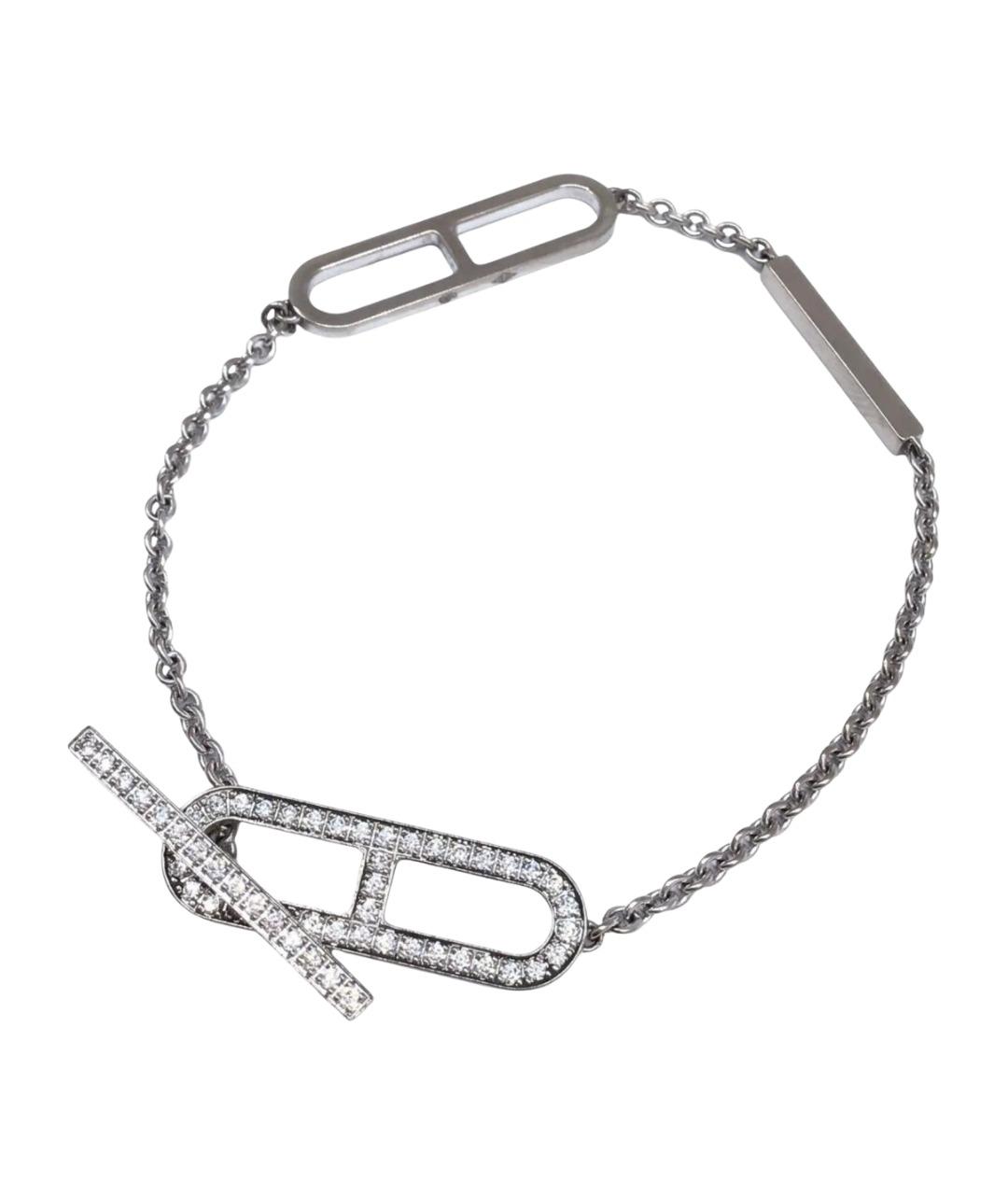 HERMES Серебрянный браслет из белого золота, фото 1