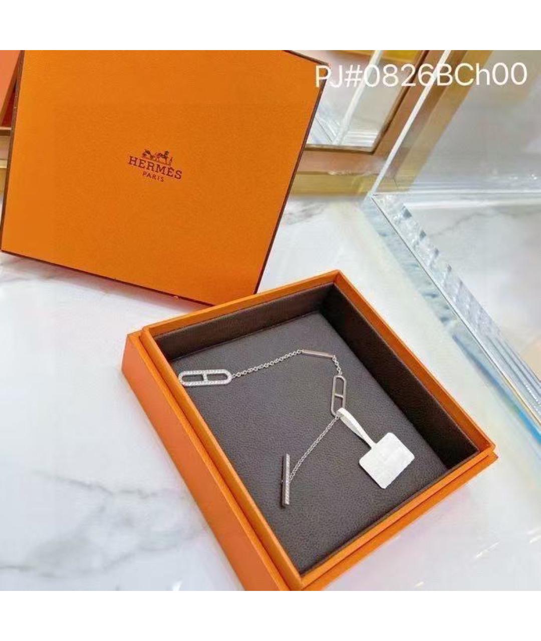 HERMES Серебрянный браслет из белого золота, фото 2