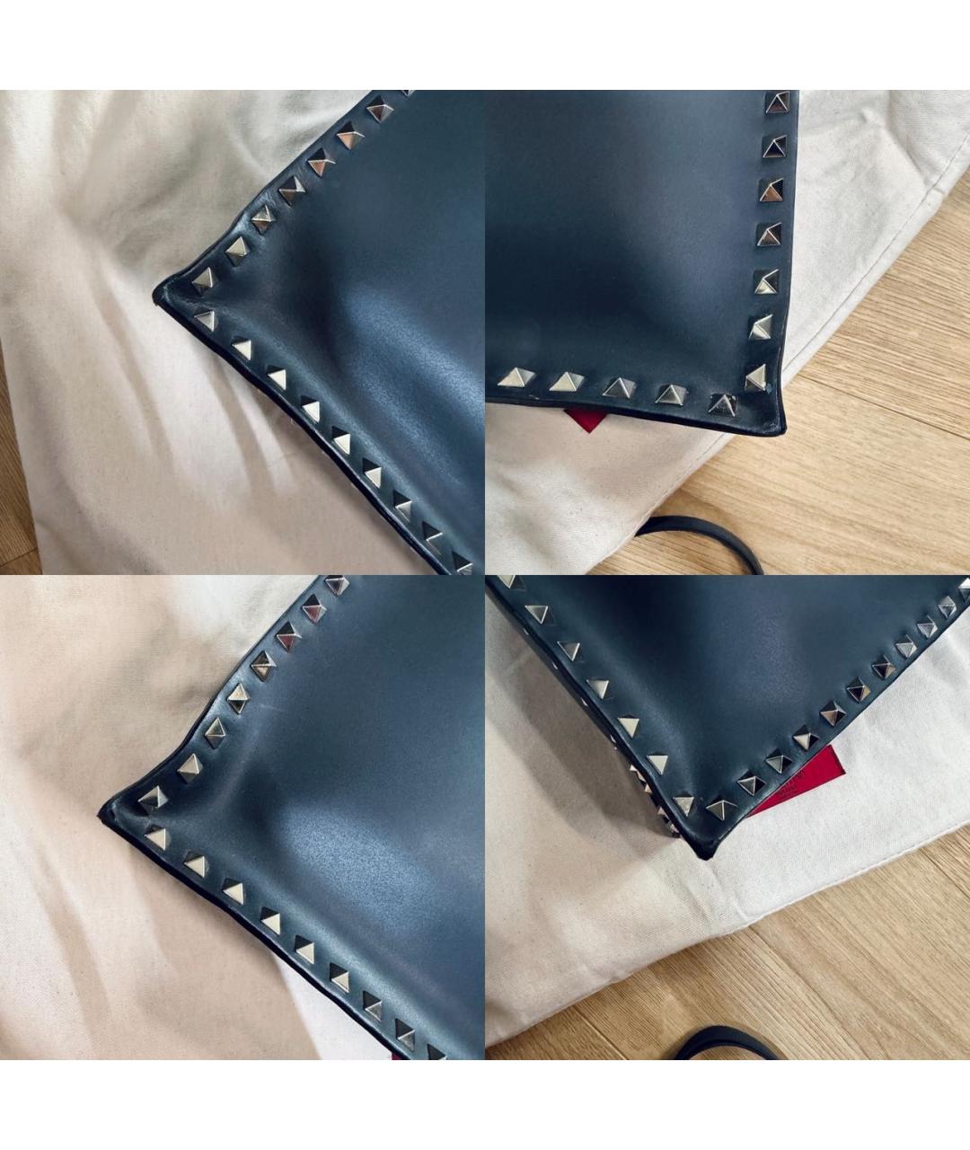 VALENTINO Черная кожаная сумка тоут, фото 8