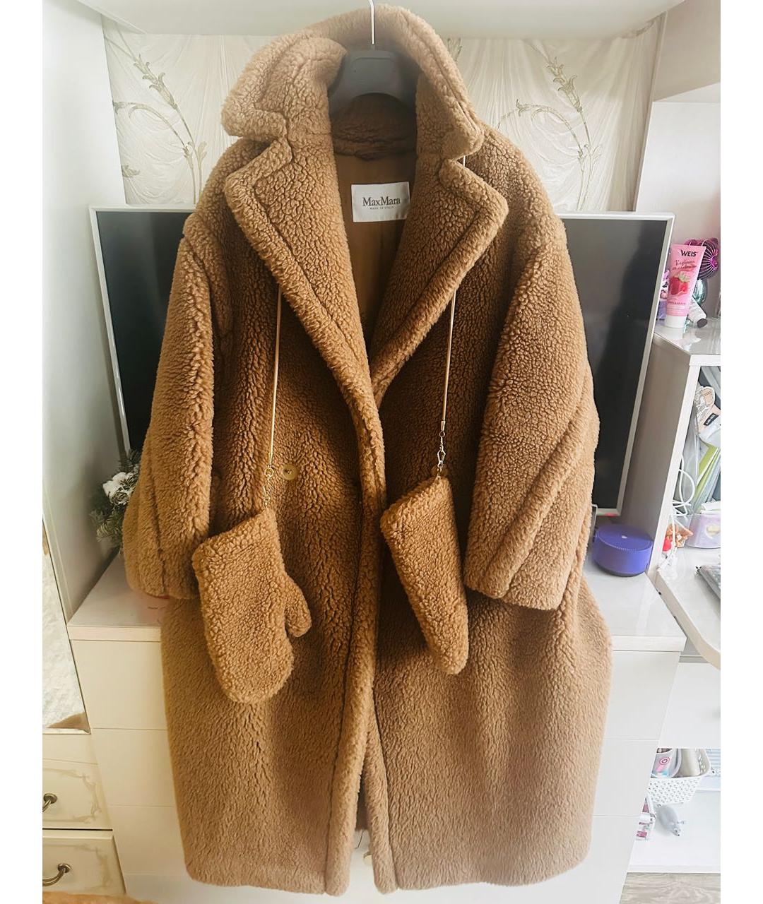 MAX MARA Коричневая шерстяная шуба, фото 2