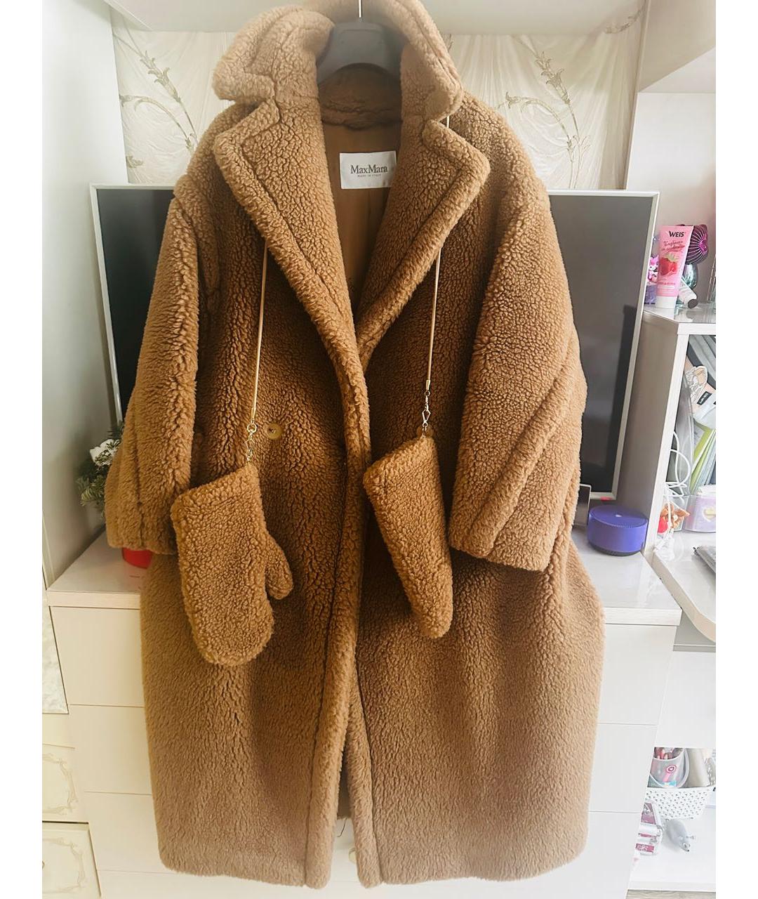 MAX MARA Коричневая шерстяная шуба, фото 4