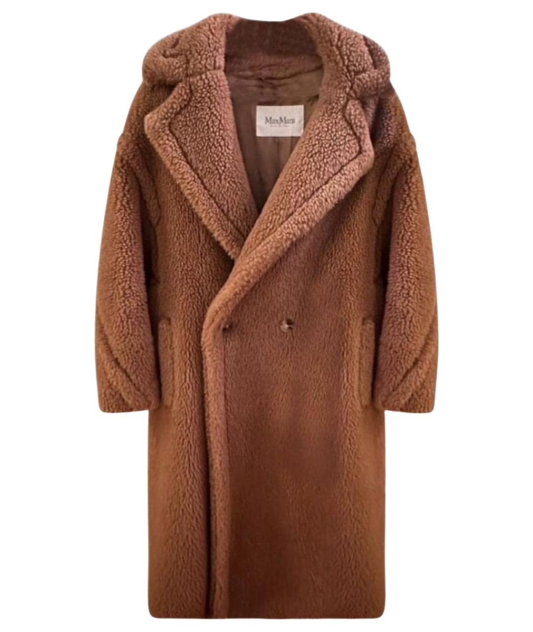MAX MARA Коричневая шерстяная шуба, фото 1