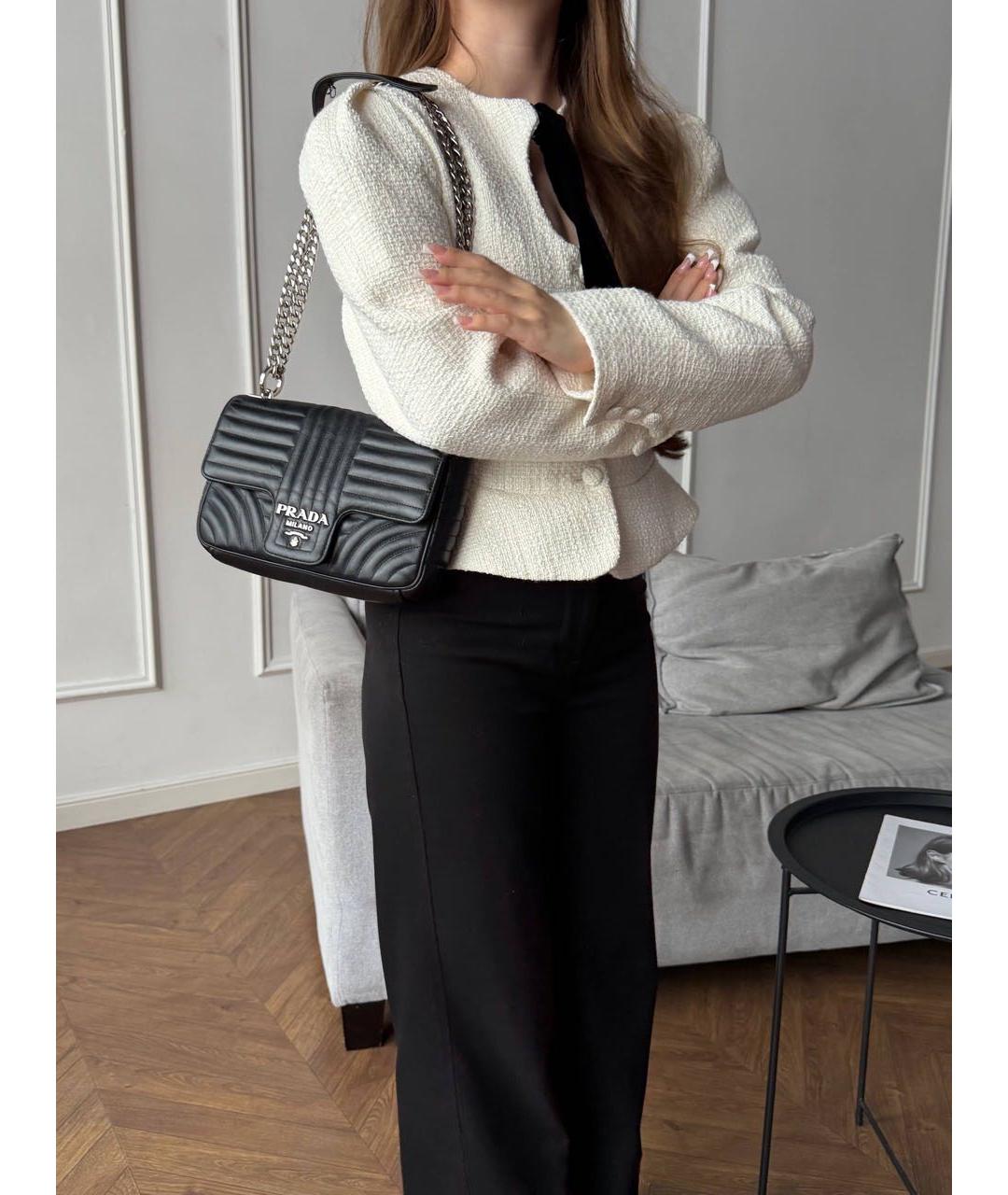 PRADA Черная кожаная сумка через плечо, фото 8
