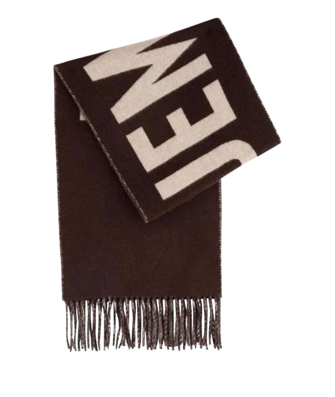 JACQUEMUS Коричневый шерстяной шарф, фото 1