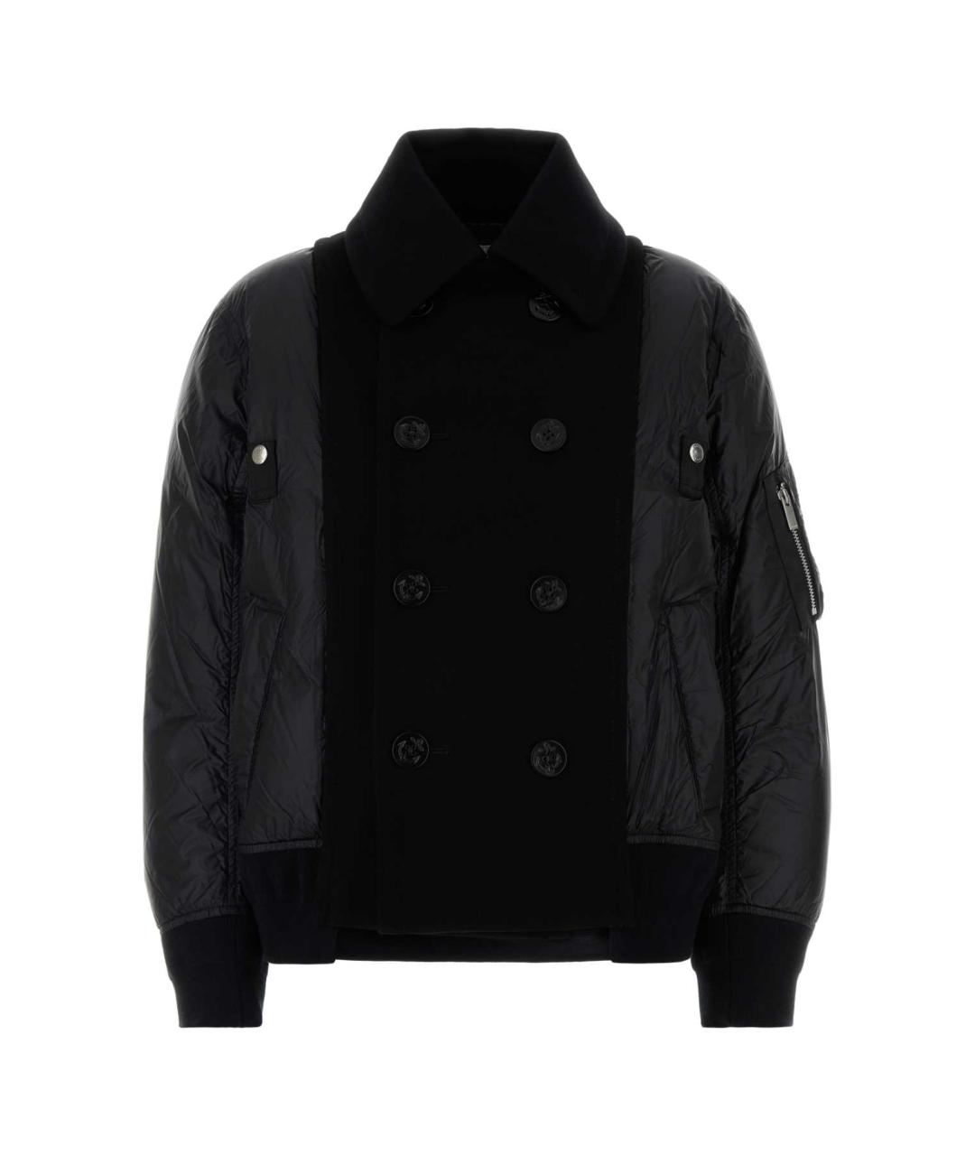 SACAI Черная шерстяная куртка, фото 1