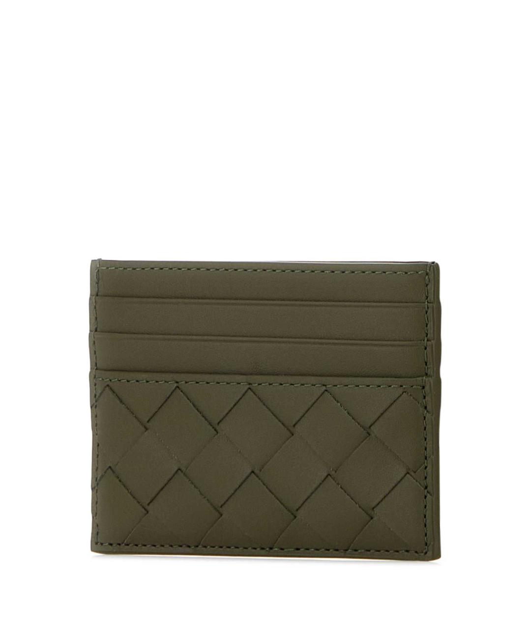 BOTTEGA VENETA Зеленый кожаный кардхолдер, фото 2