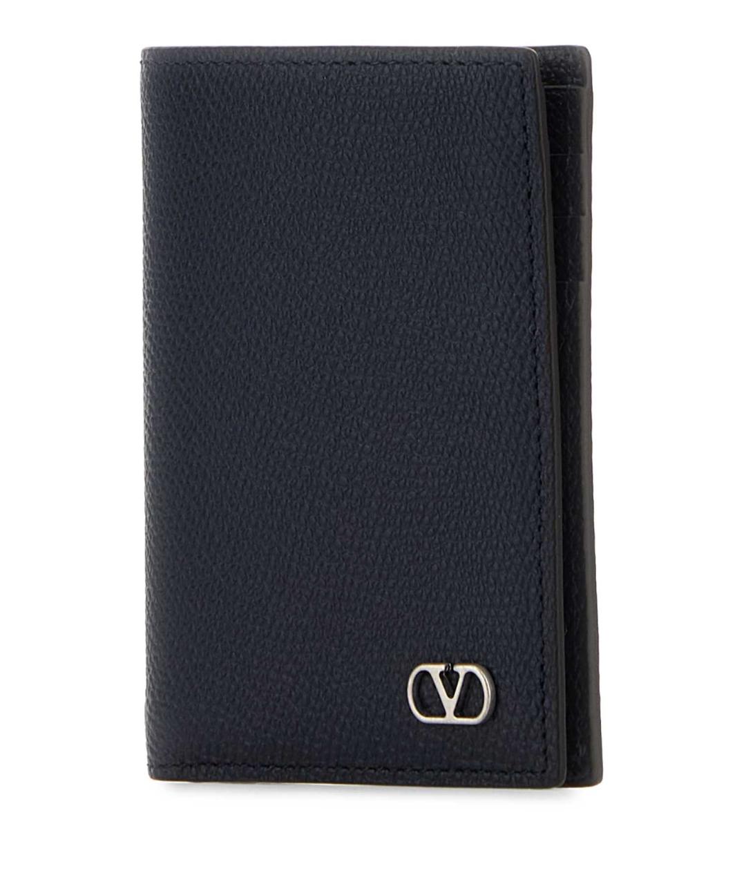 VALENTINO Темно-синий кожаный кардхолдер, фото 2
