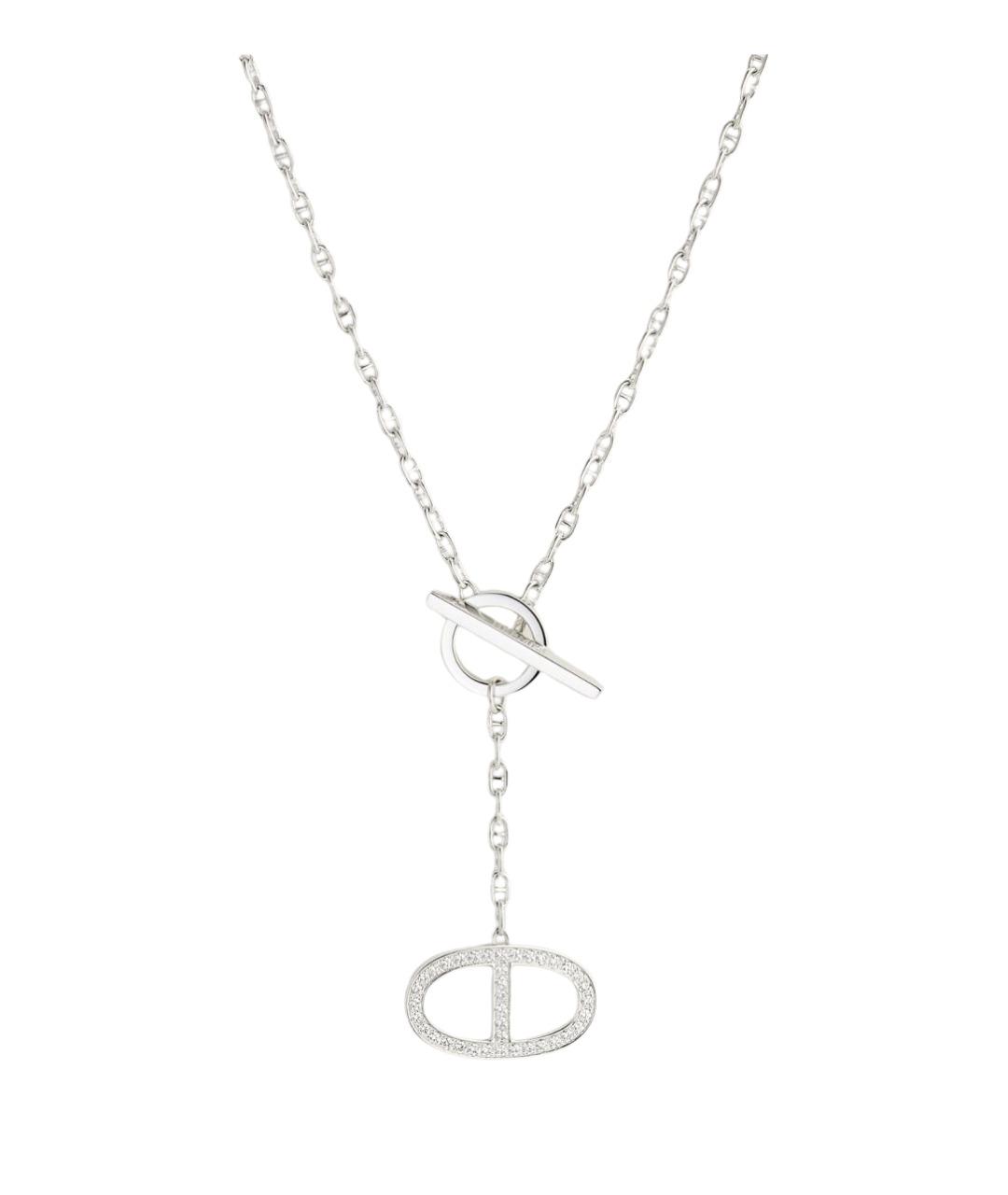 HERMES Серебряное колье из белого золота, фото 1