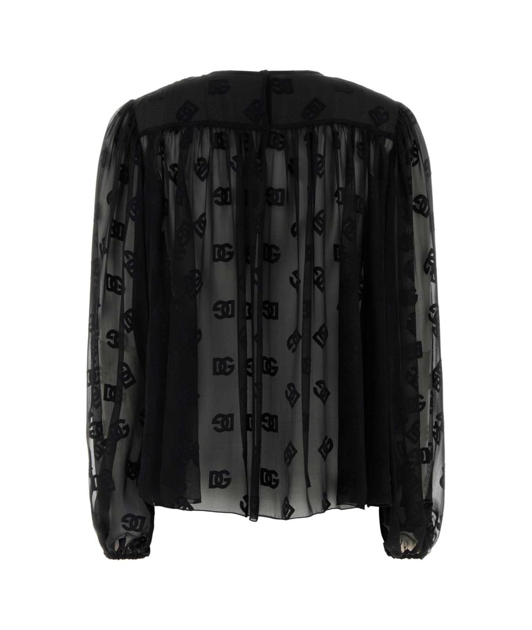 DOLCE&GABBANA Черная шелковая блузы, фото 2