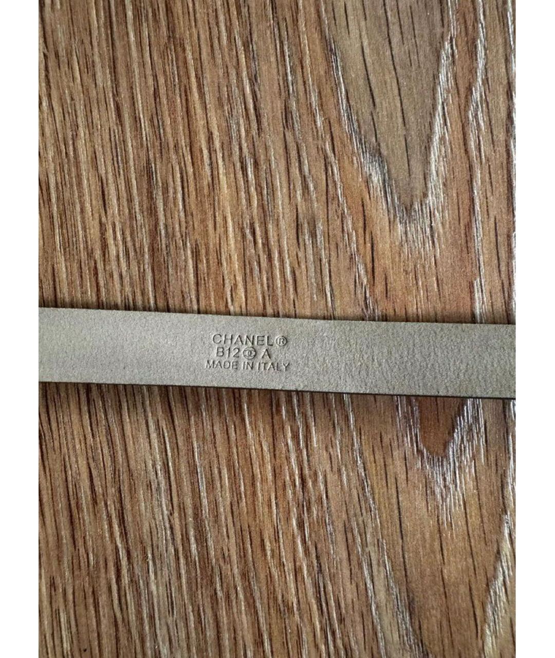 CHANEL Хаки кожаный ремень, фото 3