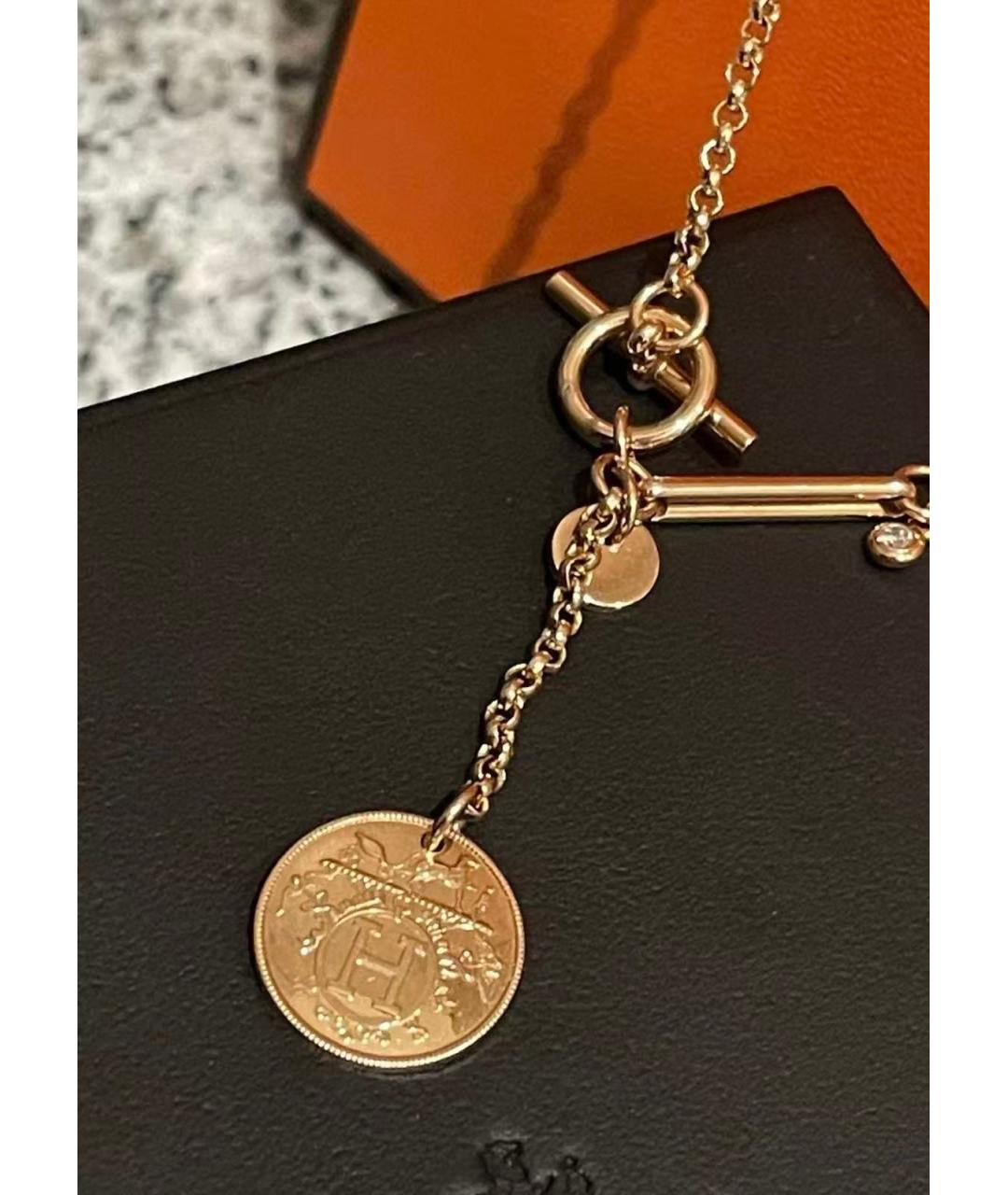 HERMES Золотое колье из розового золота, фото 5