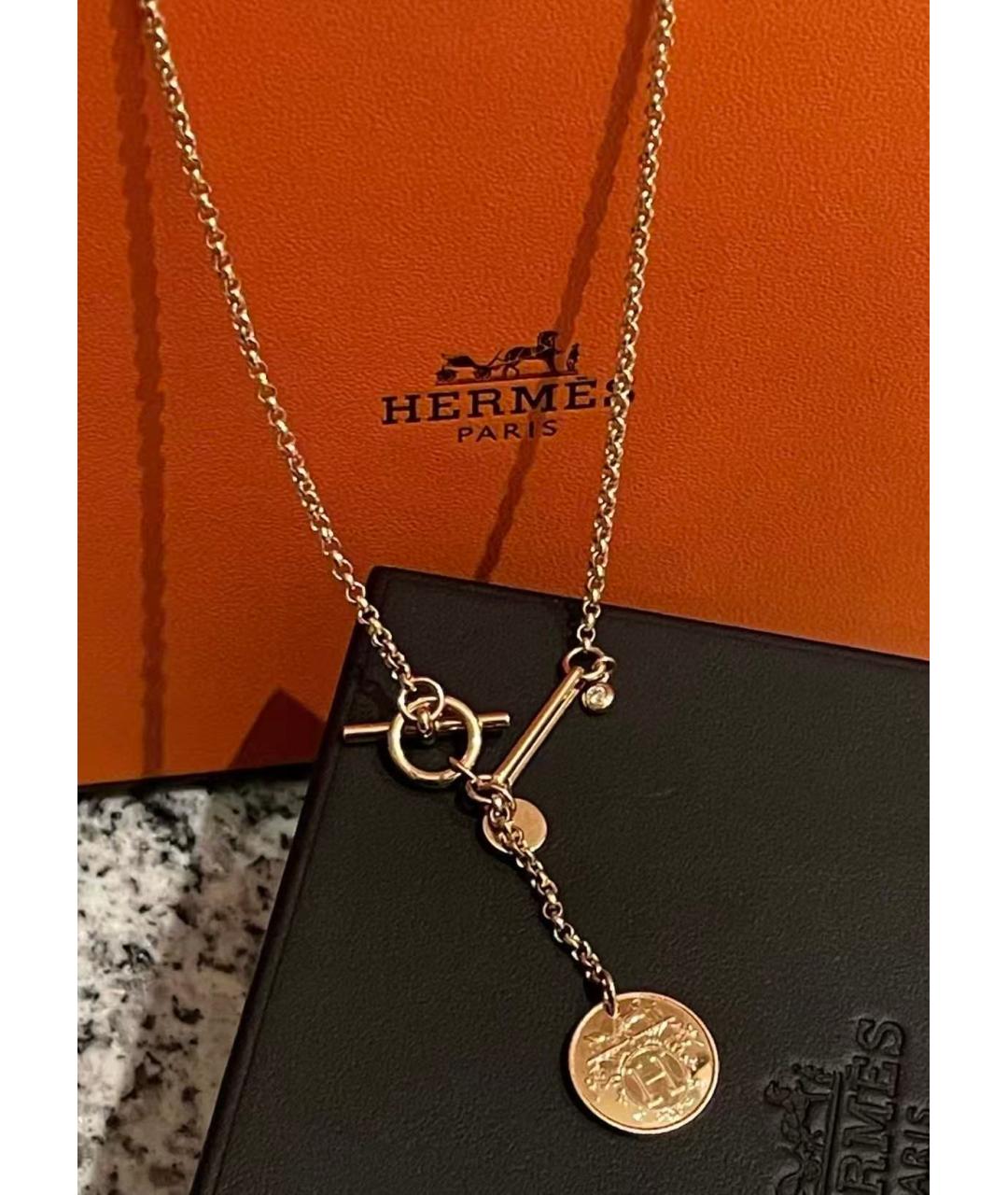 HERMES Золотое колье из розового золота, фото 3