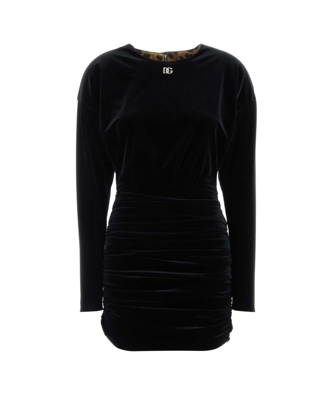DOLCE&GABBANA Черное полиэстеровое коктейльное платье, фото 1