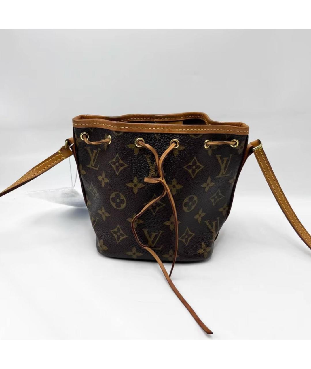 LOUIS VUITTON Коричневая кожаная сумка через плечо, фото 4