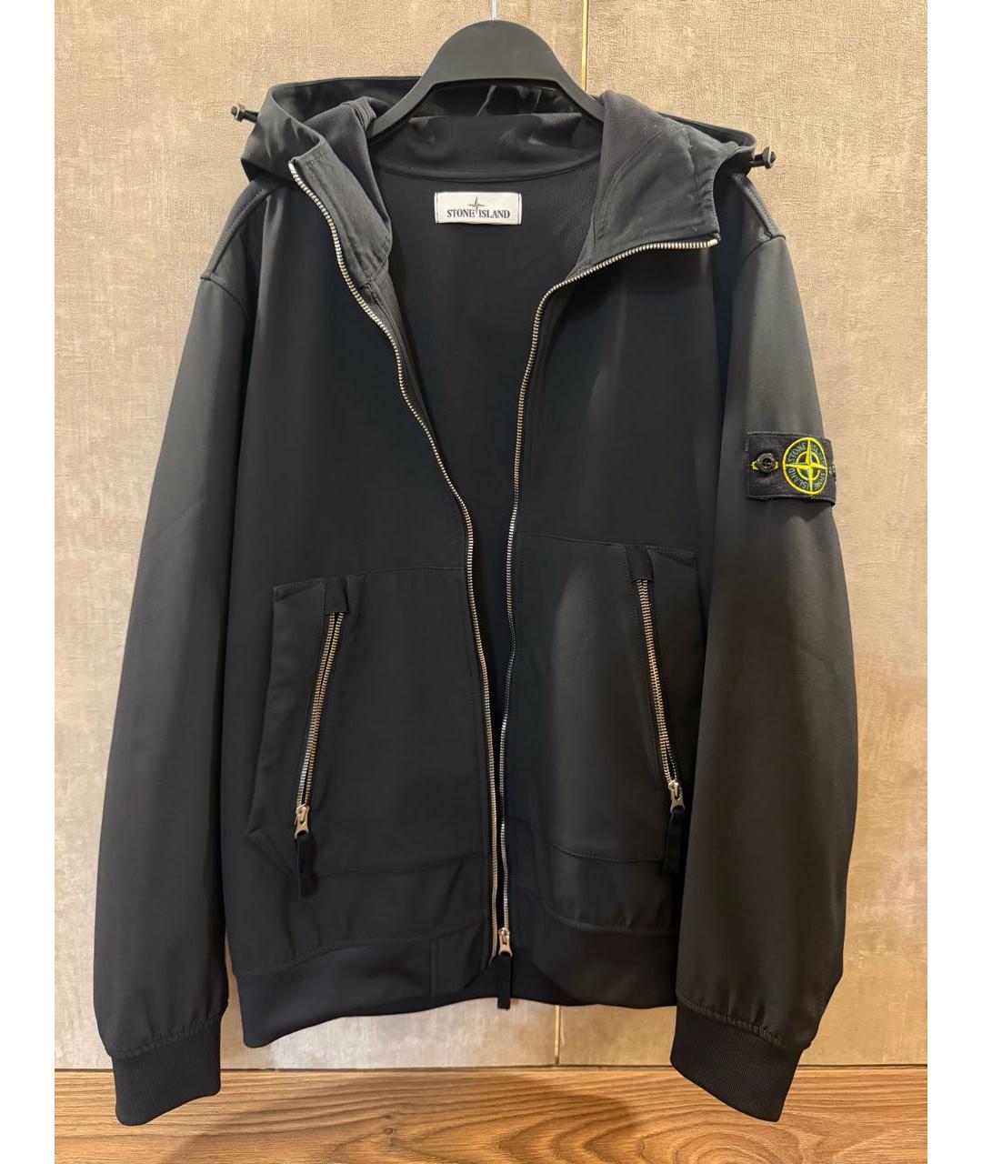 STONE ISLAND Черная хлопко-эластановая куртка, фото 5