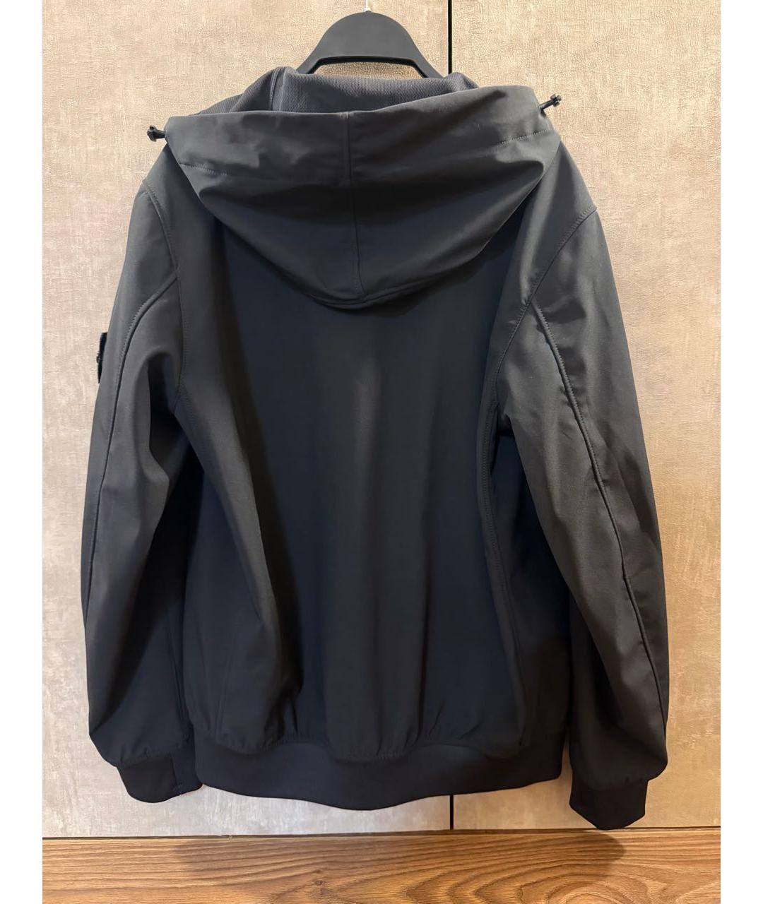 STONE ISLAND Черная хлопко-эластановая куртка, фото 2