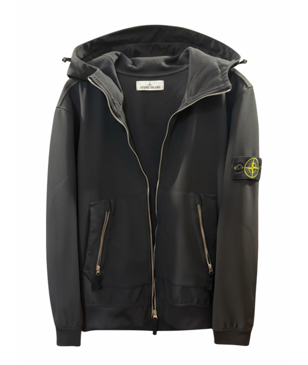 STONE ISLAND Черная хлопко-эластановая куртка, фото 1