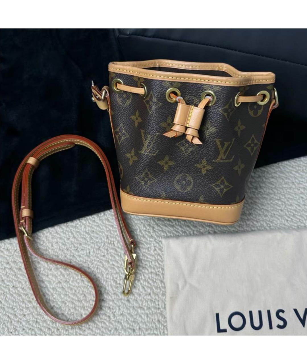 LOUIS VUITTON Коричневая кожаная сумка через плечо, фото 5