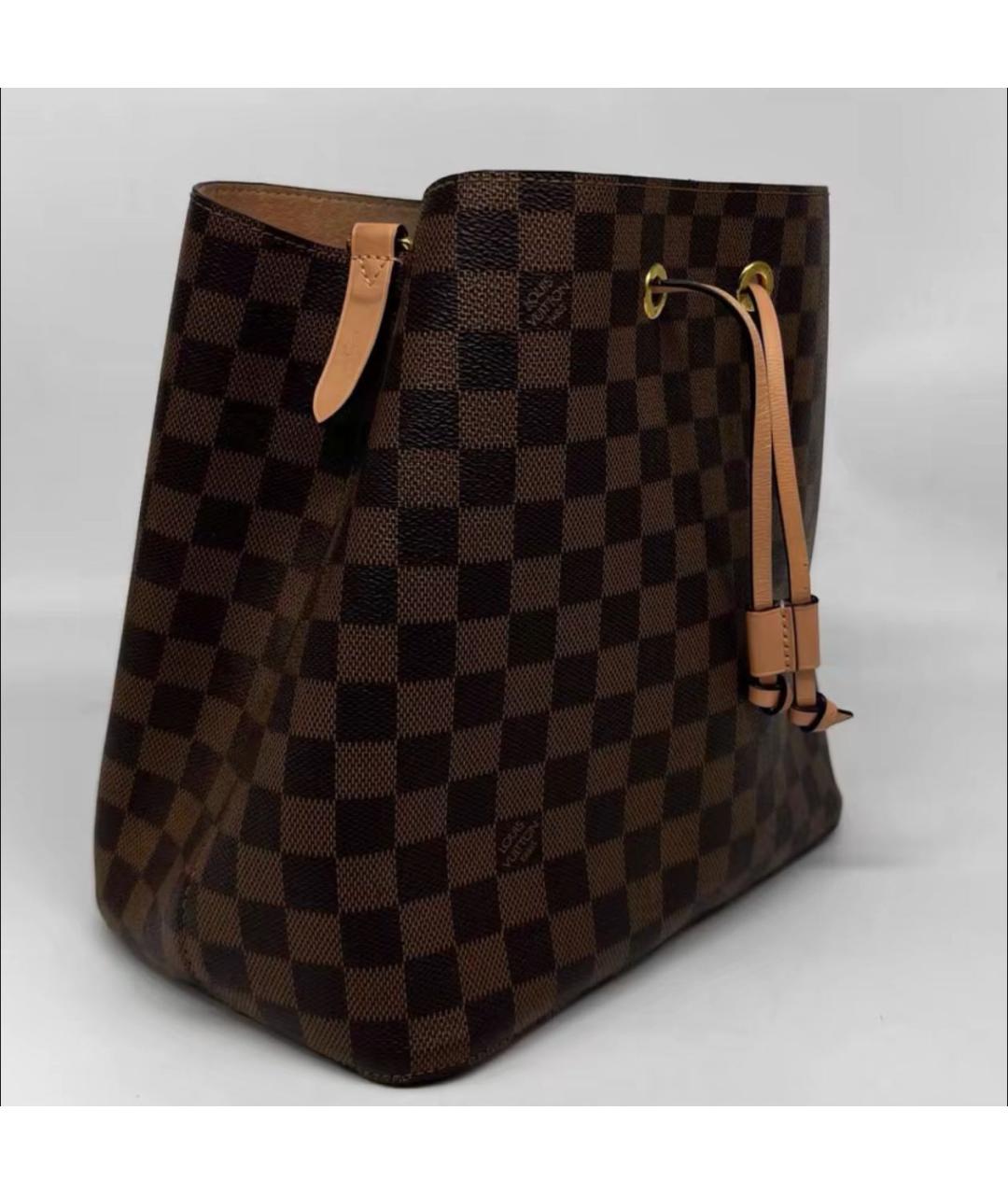 LOUIS VUITTON Коричневая кожаная сумка через плечо, фото 2