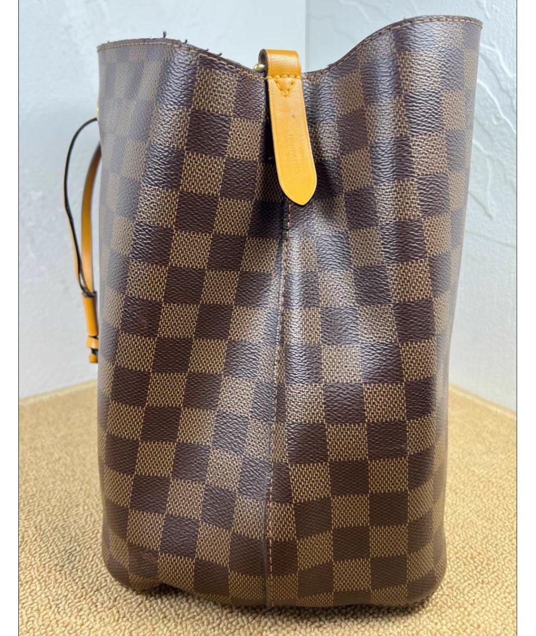 LOUIS VUITTON Коричневая кожаная сумка тоут, фото 2