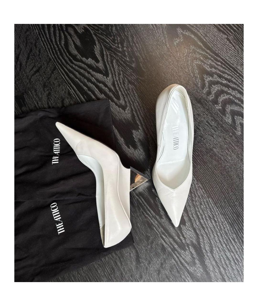 THE ATTICO Белые кожаные туфли, фото 4