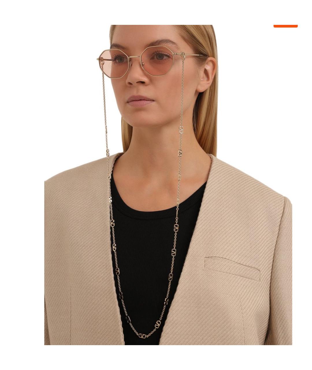 VALENTINO Розовые металлические солнцезащитные очки, фото 3