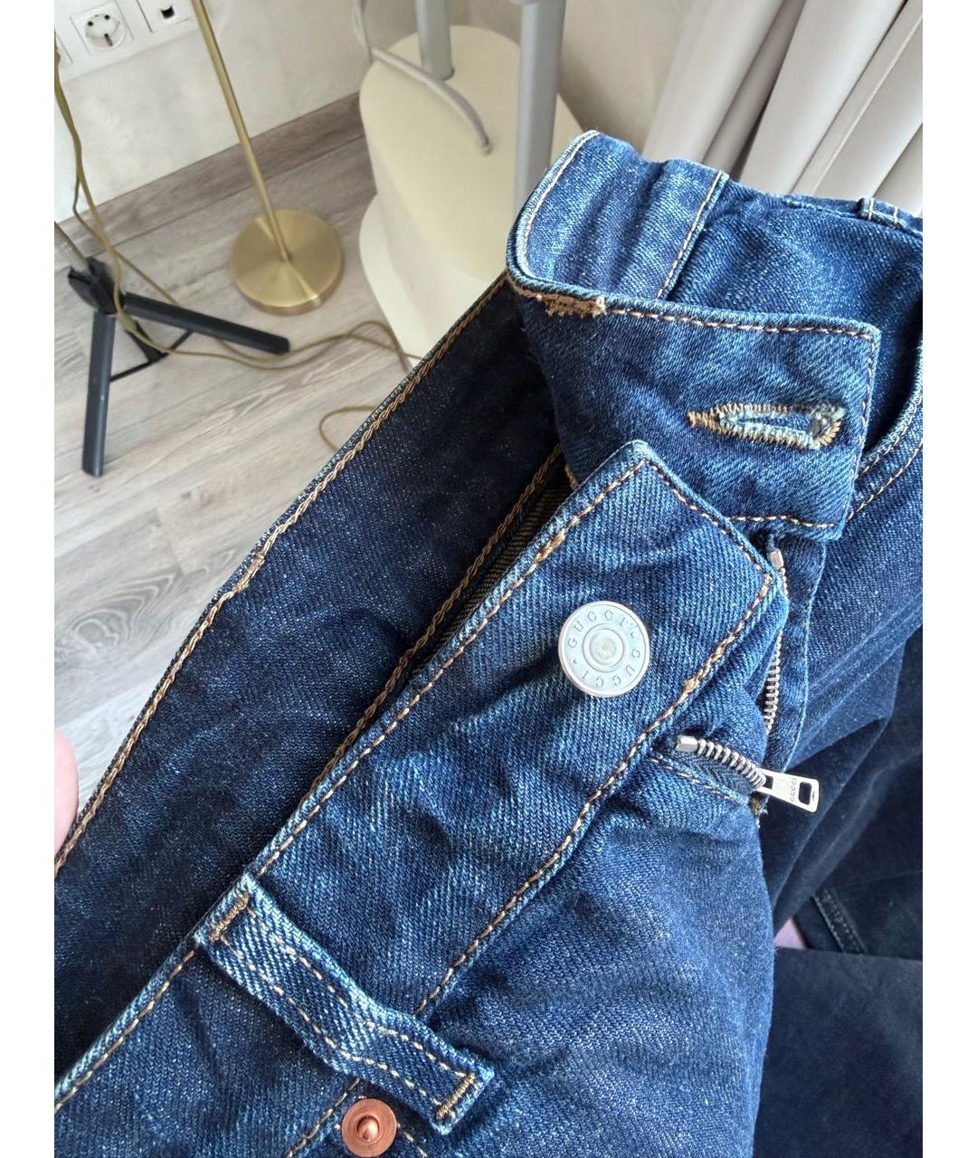 GUCCI Темно-синие джинсы клеш, фото 3