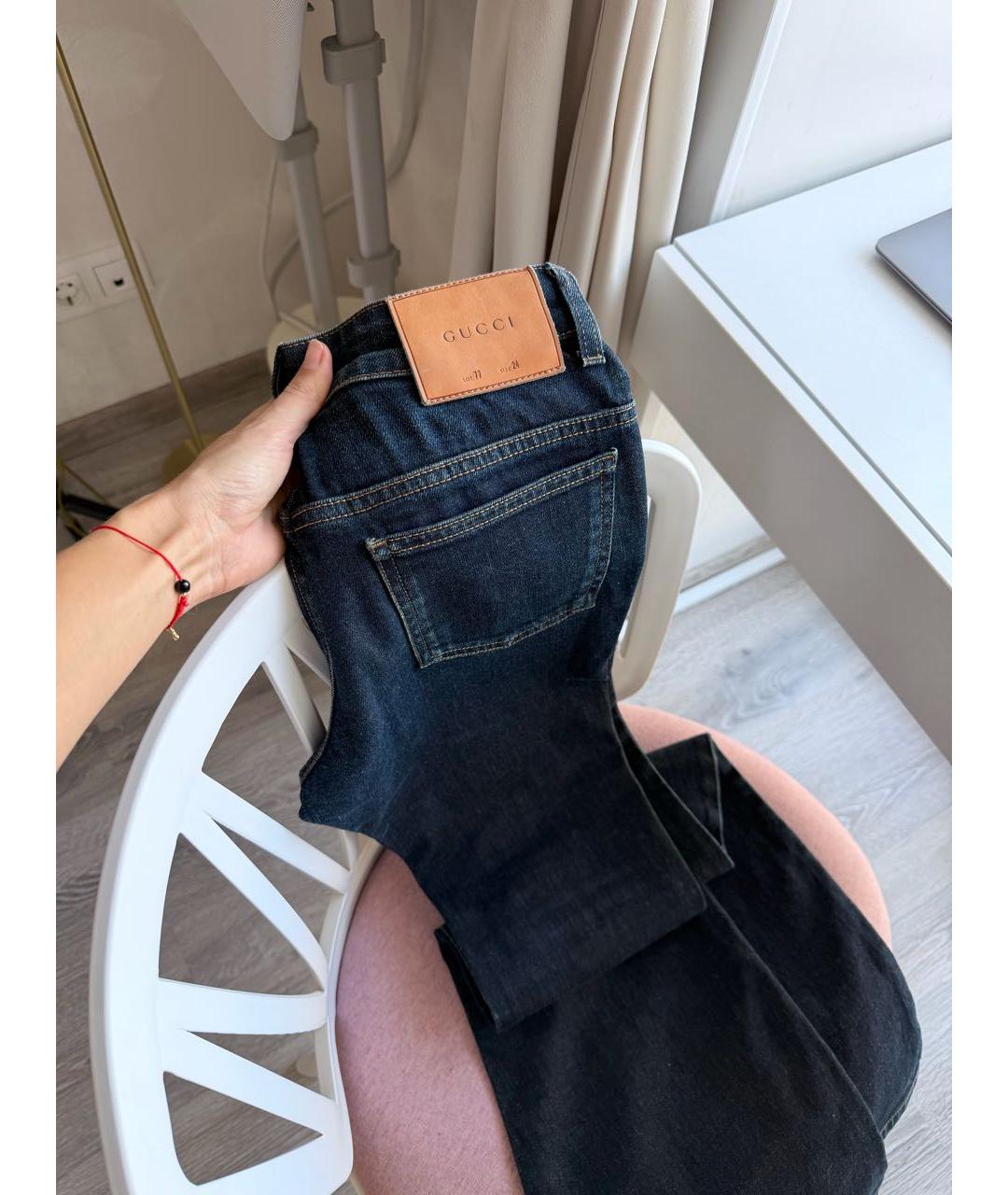 GUCCI Темно-синие джинсы клеш, фото 4