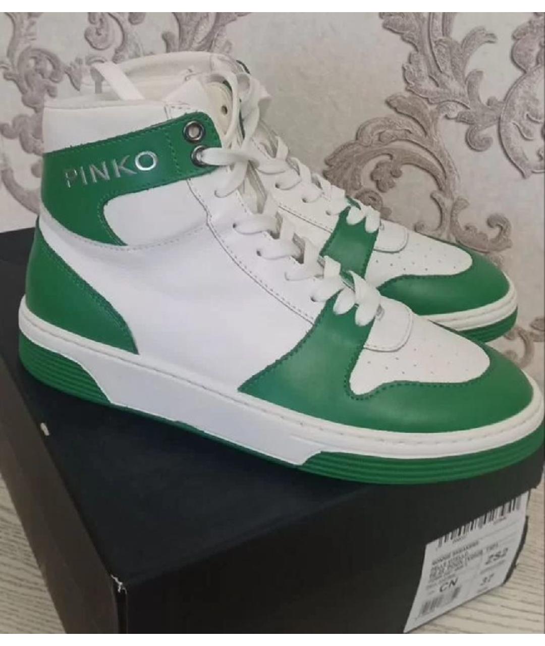 PINKO Белые кожаные кеды, фото 5