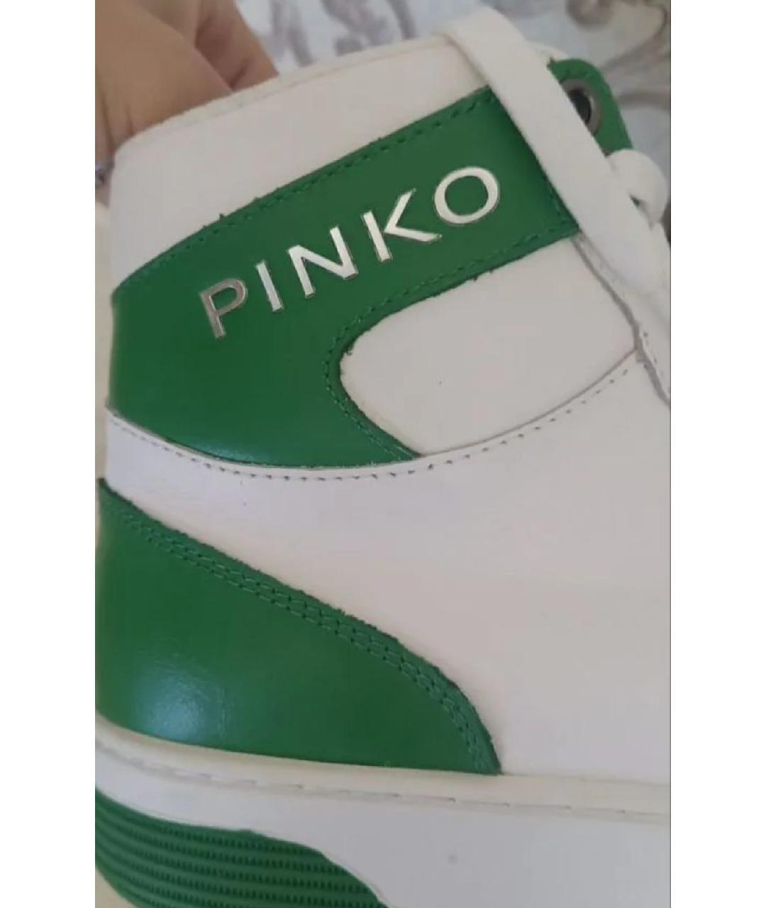 PINKO Белые кожаные кеды, фото 3