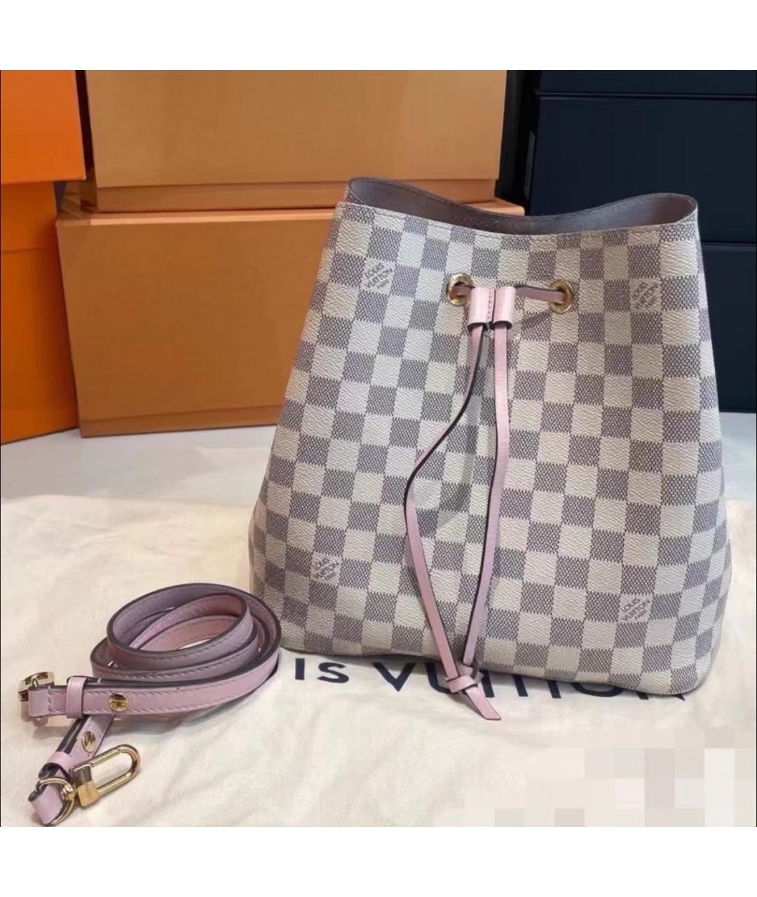 LOUIS VUITTON Белая кожаная сумка тоут, фото 4