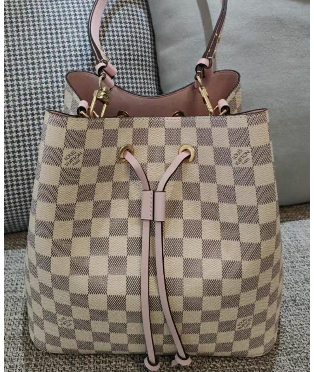 LOUIS VUITTON Белая кожаная сумка тоут, фото 3