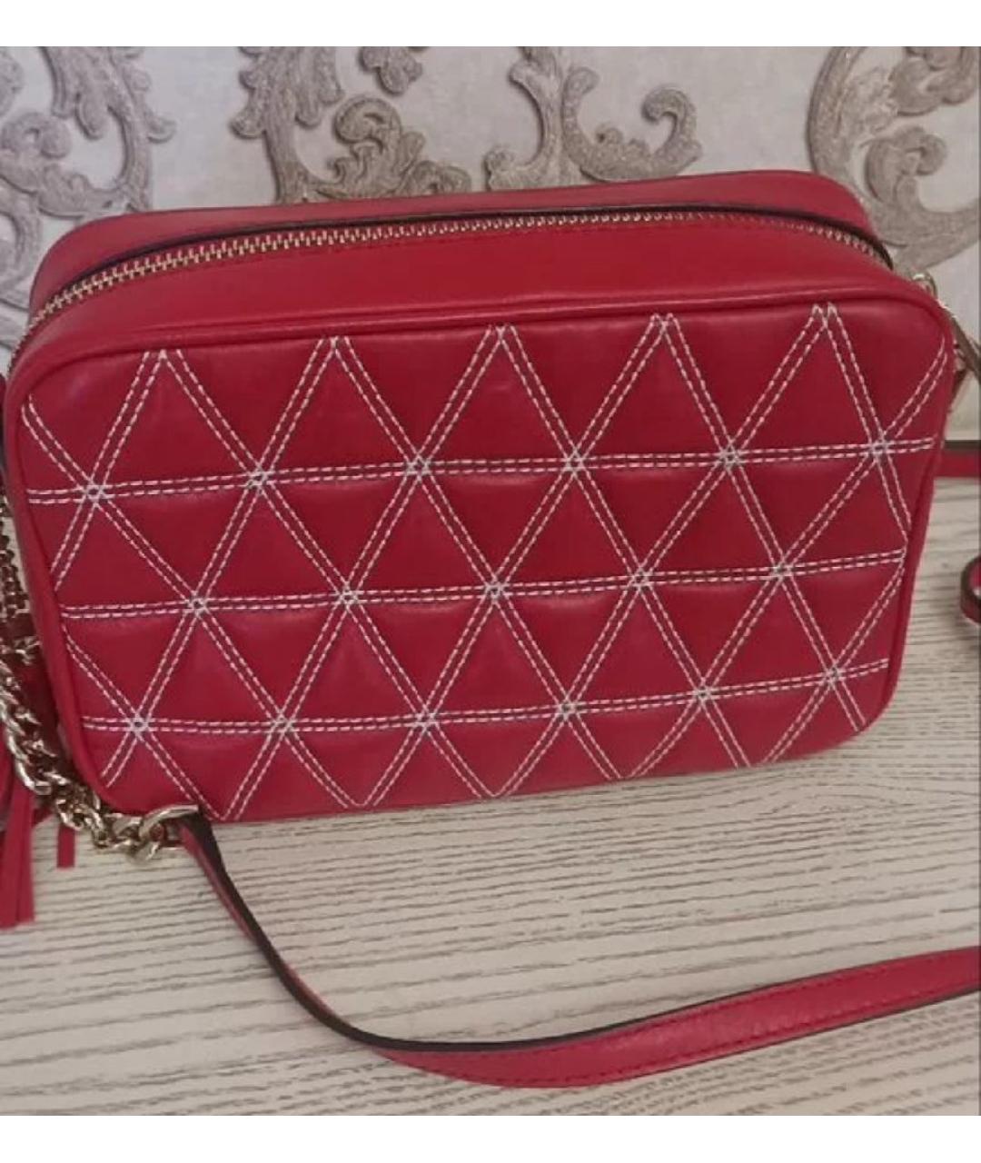 MICHAEL KORS Красная кожаная сумка через плечо, фото 2