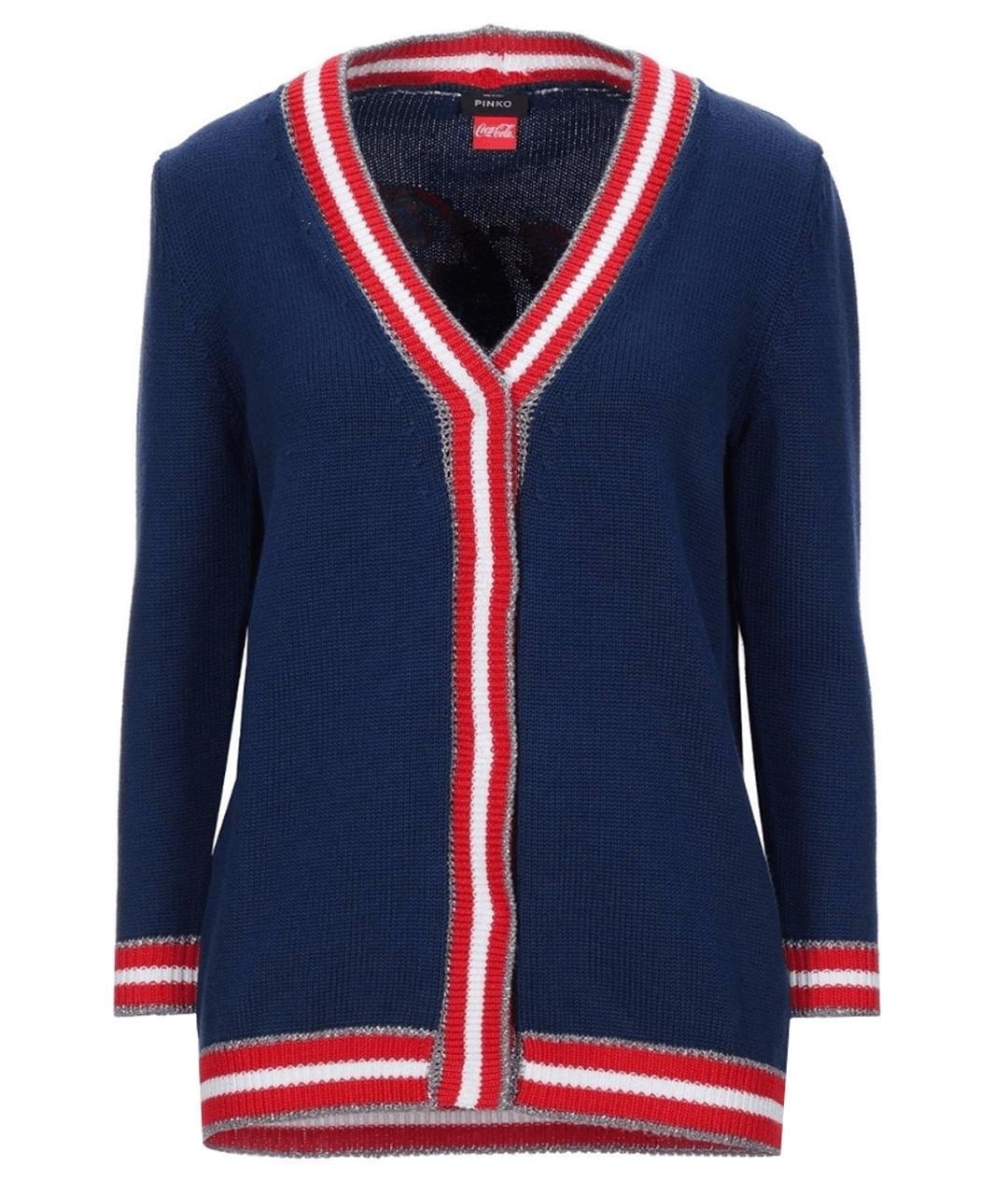 PINKO Синий хлопковый кардиган, фото 1