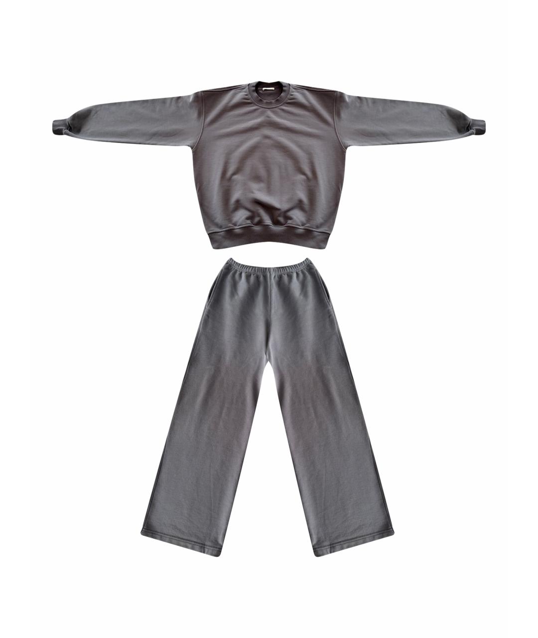 12 STOREEZ Серый хлопковый костюм с брюками, фото 1