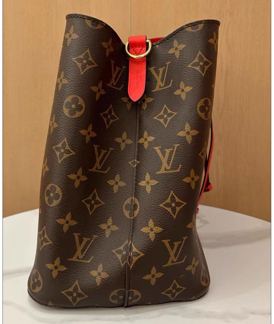 LOUIS VUITTON Коричневая кожаная сумка через плечо, фото 3