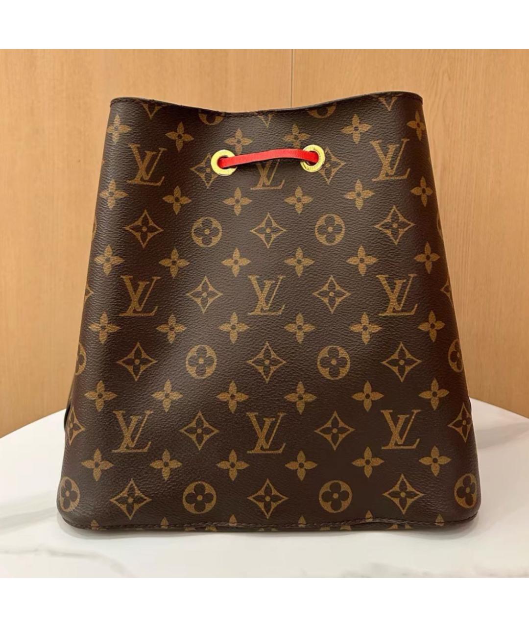 LOUIS VUITTON Коричневая кожаная сумка через плечо, фото 2