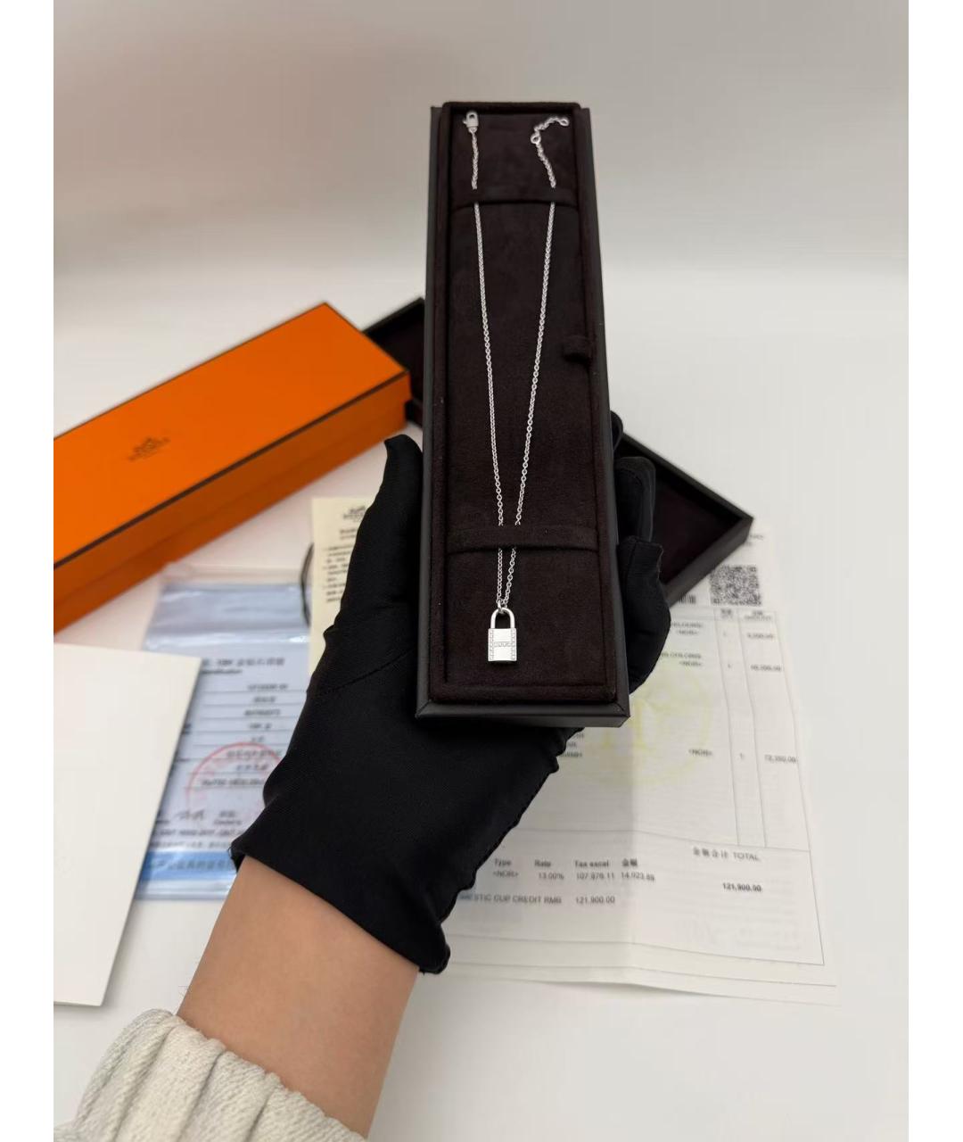 HERMES Серебряная подвеска из белого золота, фото 4