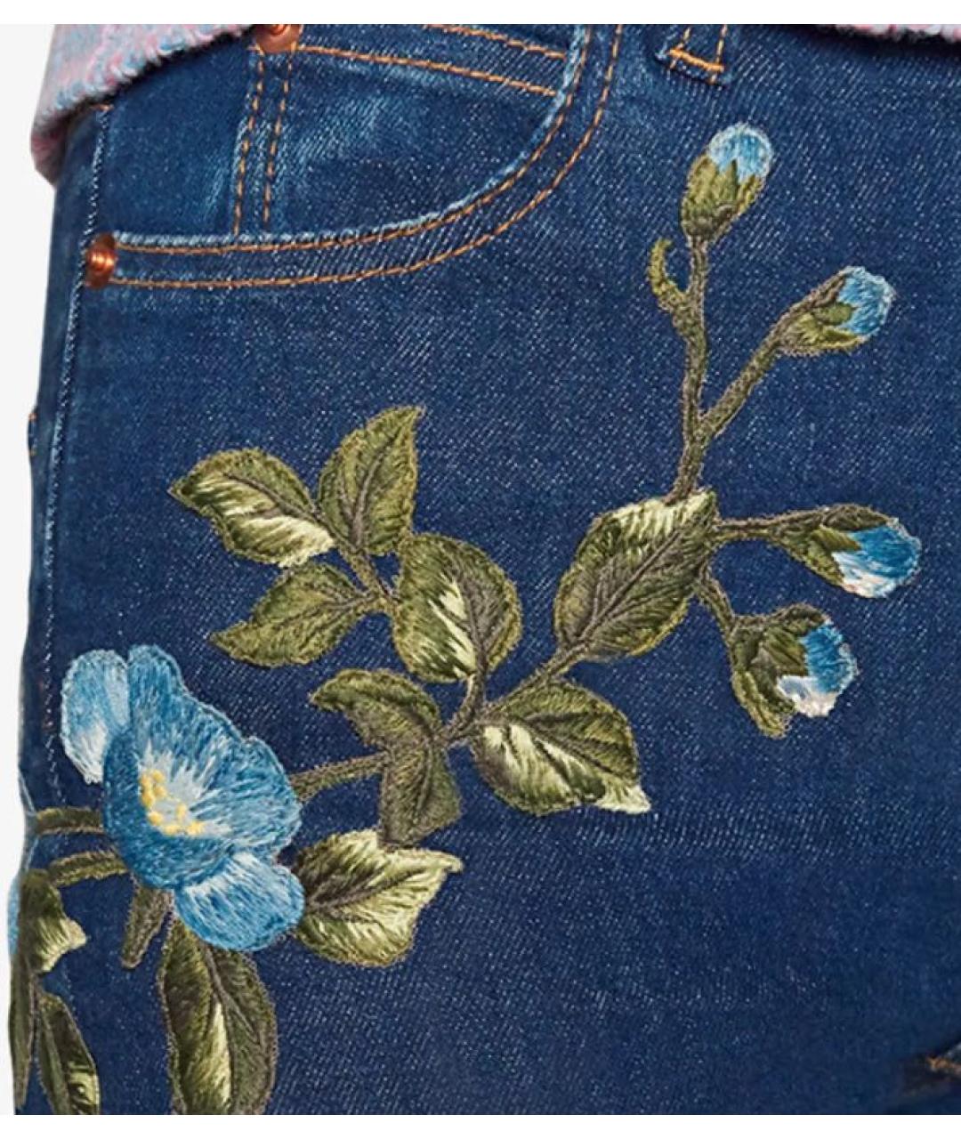 GUCCI Синие хлопко-эластановые джинсы слим, фото 4