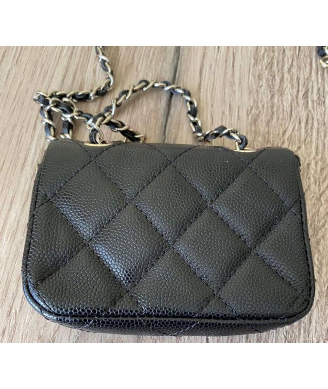 CHANEL Черная кожаная сумка через плечо, фото 3