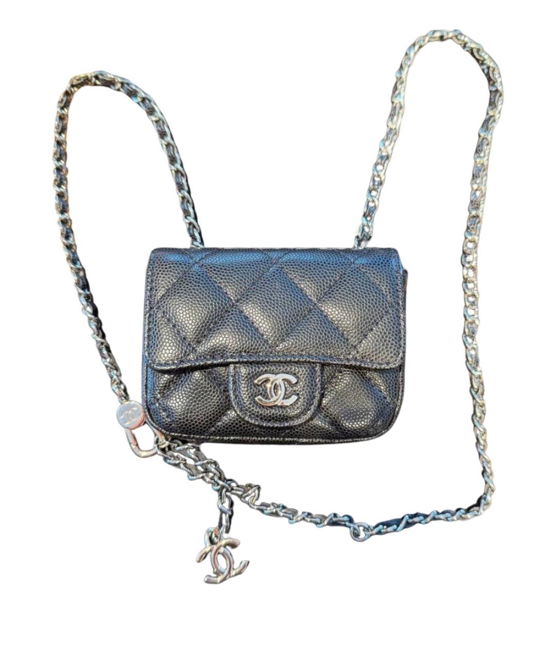 CHANEL Черная кожаная сумка через плечо, фото 1