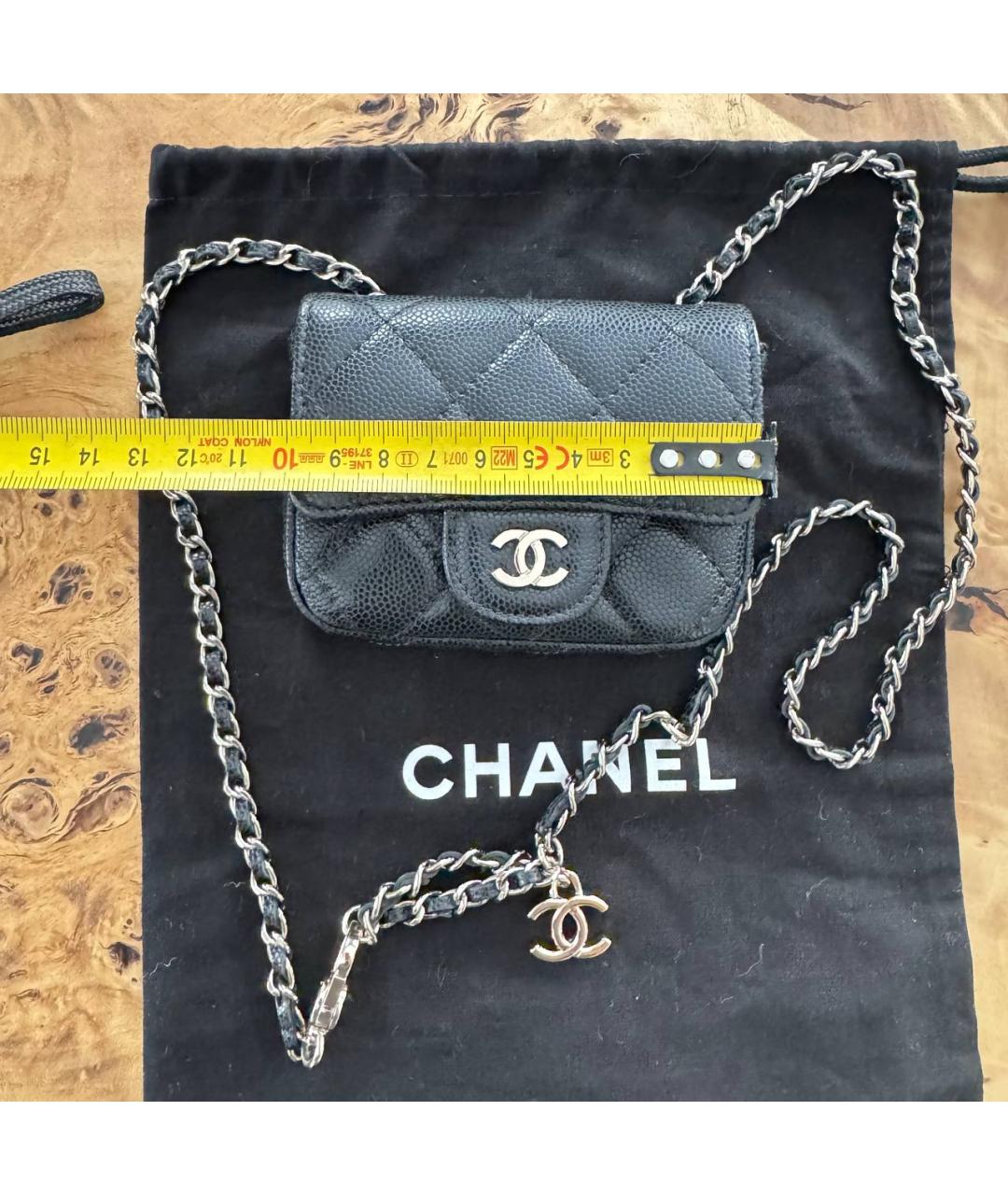 CHANEL Черная кожаная сумка через плечо, фото 5