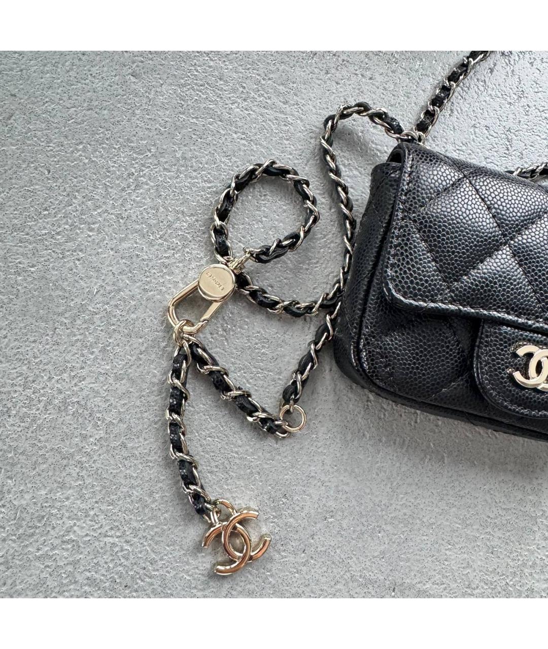 CHANEL Черная кожаная сумка через плечо, фото 7