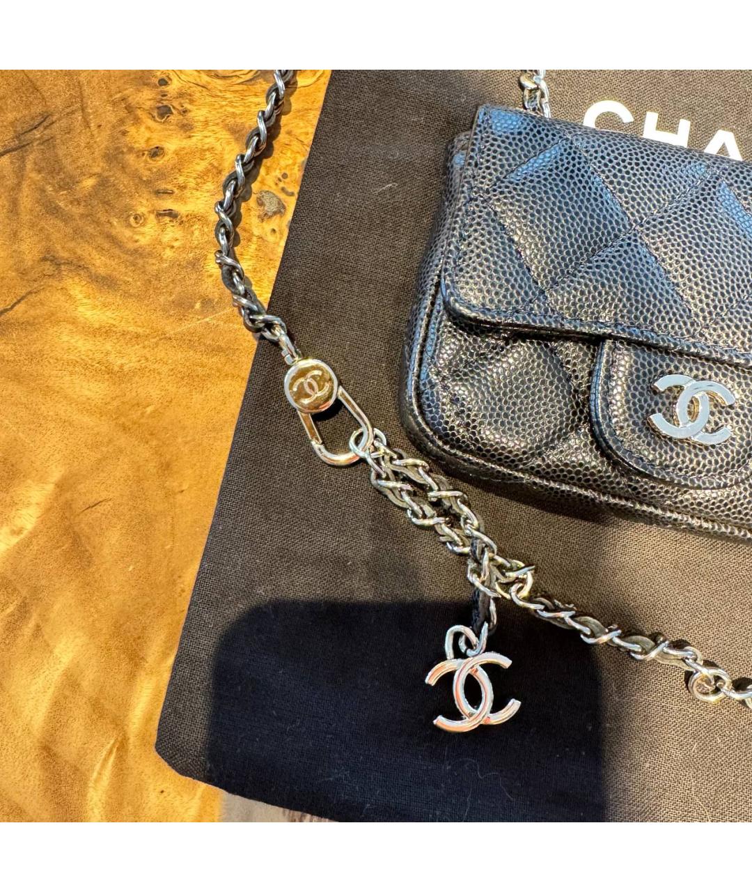 CHANEL Черная кожаная сумка через плечо, фото 2