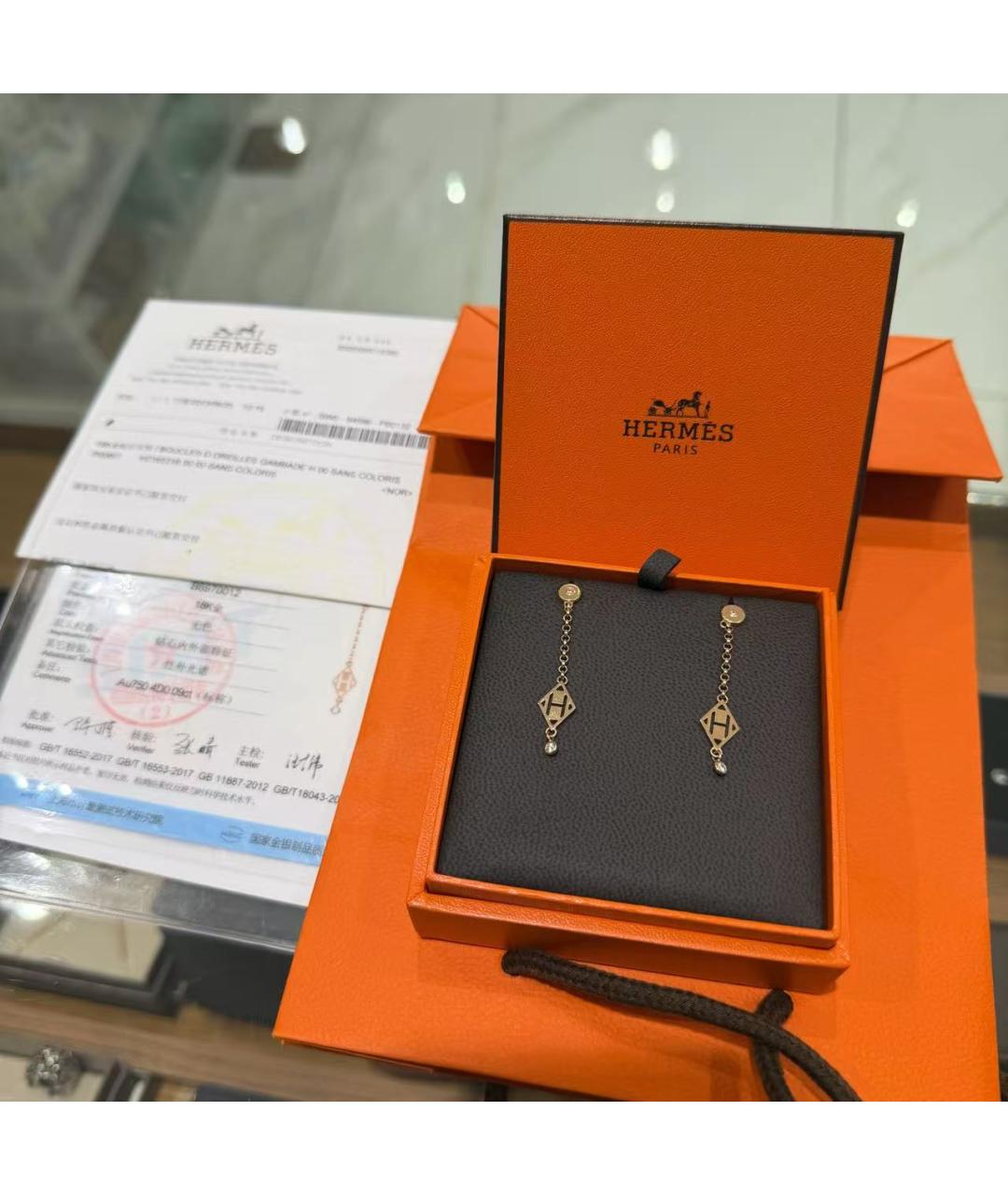 HERMES Золотые серьги, фото 3