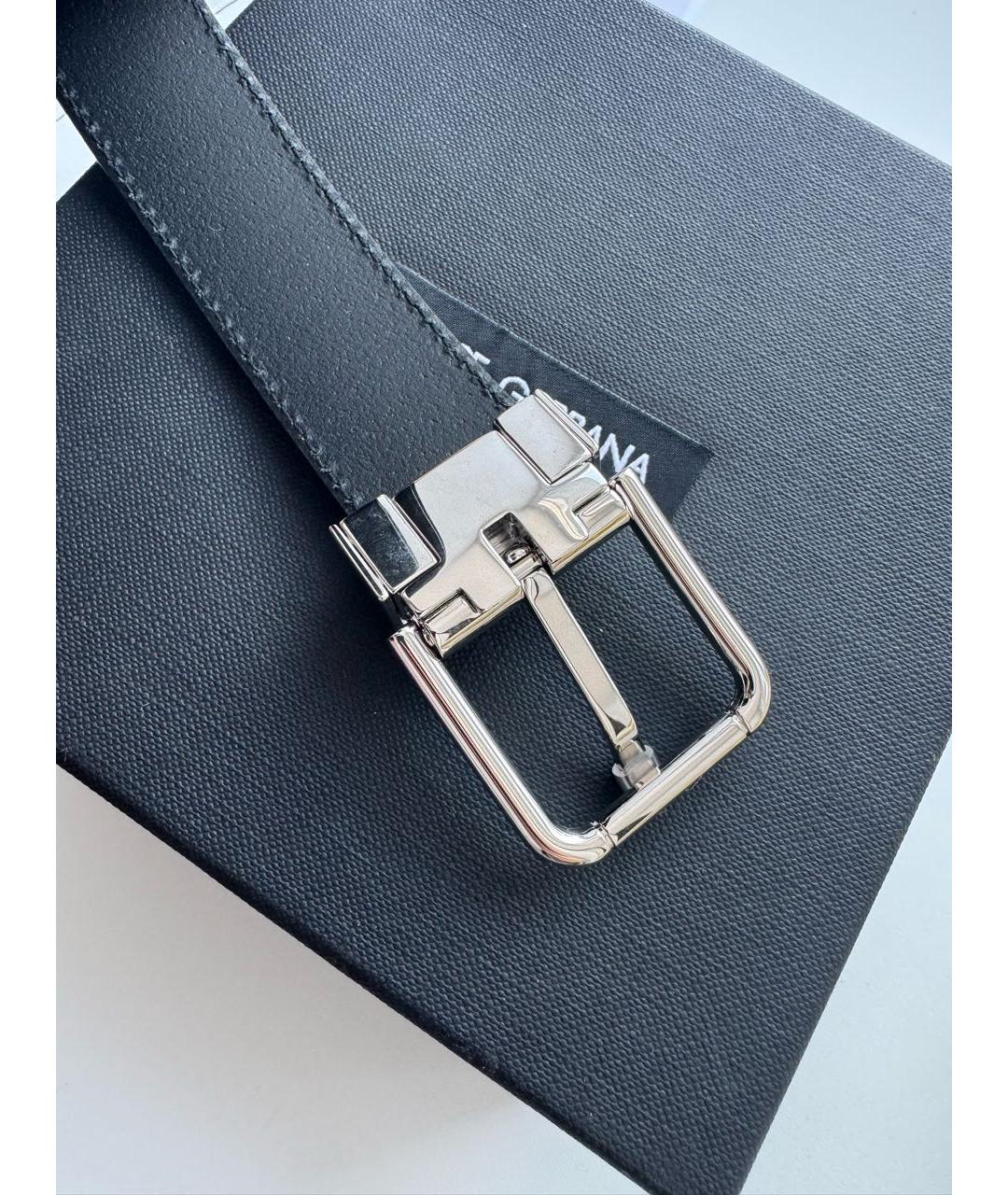 DOLCE&GABBANA Черный кожаный ремень, фото 2