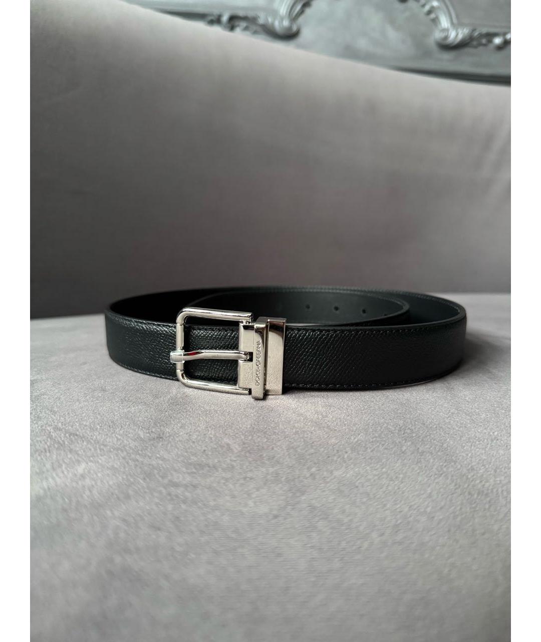 DOLCE&GABBANA Черный кожаный ремень, фото 6